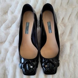 Prada square toe heels